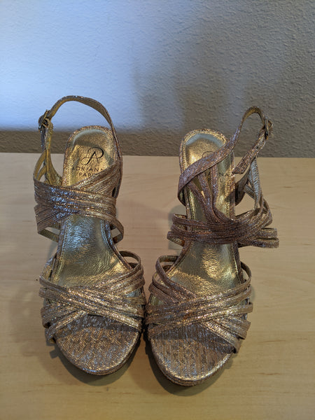 Adrianna Papell Size 6.5 Gold Show Me Shoes Foundation